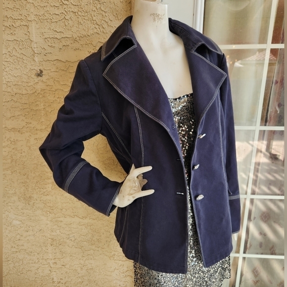 ST.JOHN SPORT BLUE DENIM  JACKET/BLAZER‎ - Picture 1 of 10